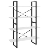 4-Tier Book Cabinet White 100x30x140 cm Engineered Wood - 45-Degree Angle