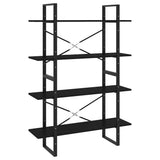 4-Tier Book Cabinet Black 100x30x140 cm Engineered Wood