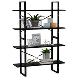 4-Tier Book Cabinet Black 100x30x140 cm Engineered Wood