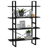 4-Tier Book Cabinet Black 100x30x140 cm Engineered Wood - Top-Down View