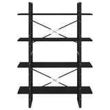 4-Tier Book Cabinet Black 100x30x140 cm Engineered Wood
