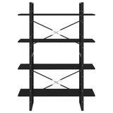 4-Tier Book Cabinet Black 100x30x140 cm Engineered Wood - 45-Degree Angle