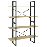 4-Tier Book Cabinet Sonoma Oak 100x30x140 cm Engineered Wood - Front View