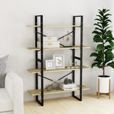 4-Tier Book Cabinet Sonoma Oak 100x30x140 cm Engineered Wood - Side View