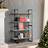 4-Tier Book Cabinet Concrete Grey 100x30x140 cm Engineered Wood