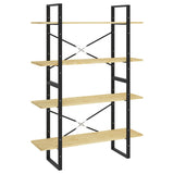4-Tier Book Cabinet 100x30x140 cm Solid Pine Wood - Front View
