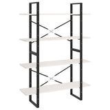 4-Tier Book Cabinet White 100x30x140 cm Solid Pine Wood - Front View