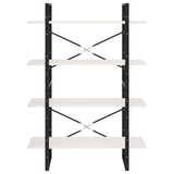 4-Tier Book Cabinet White 100x30x140 cm Solid Pine Wood - 45-Degree Angle
