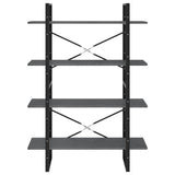 4-Tier Book Cabinet Grey 100x30x140 cm Solid Pine Wood