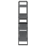 4-Tier Book Cabinet Grey 100x30x140 cm Solid Pine Wood - Rear View