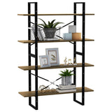 4-Tier Book Cabinet 100x30x140 cm Solid Pine Wood - Top-Down View