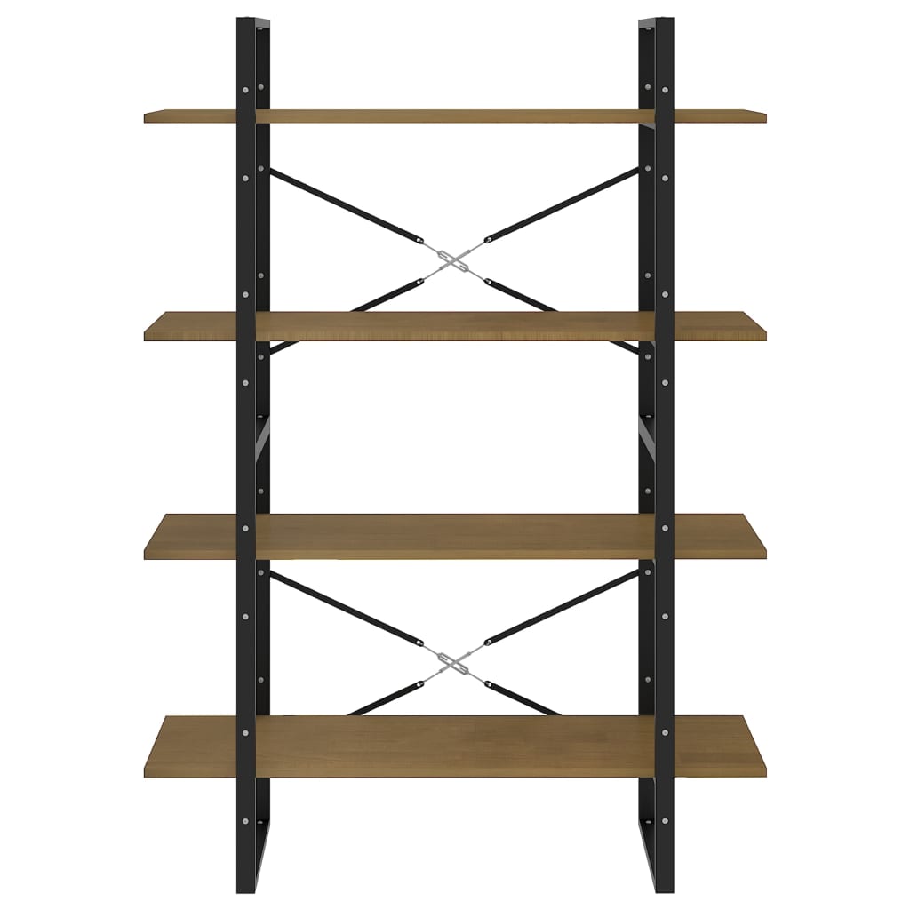 4-Tier Book Cabinet 100x30x140 cm Solid Pine Wood