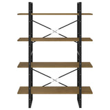 4-Tier Book Cabinet 100x30x140 cm Solid Pine Wood - Rear View
