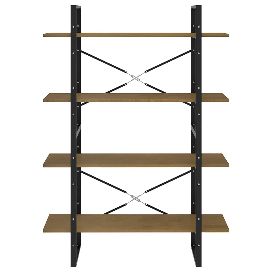 4-Tier Book Cabinet 100x30x140 cm Solid Pine Wood