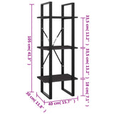 3-Tier Book Cabinet Grey 40x30x105 cm Engineered Wood - Close-Up Angle