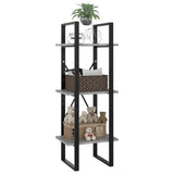 3-Tier Book Cabinet Concrete Grey 40x30x105 cm Engineered Wood