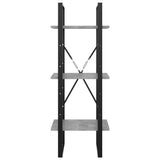 3-Tier Book Cabinet Concrete Grey 40x30x105 cm Engineered Wood