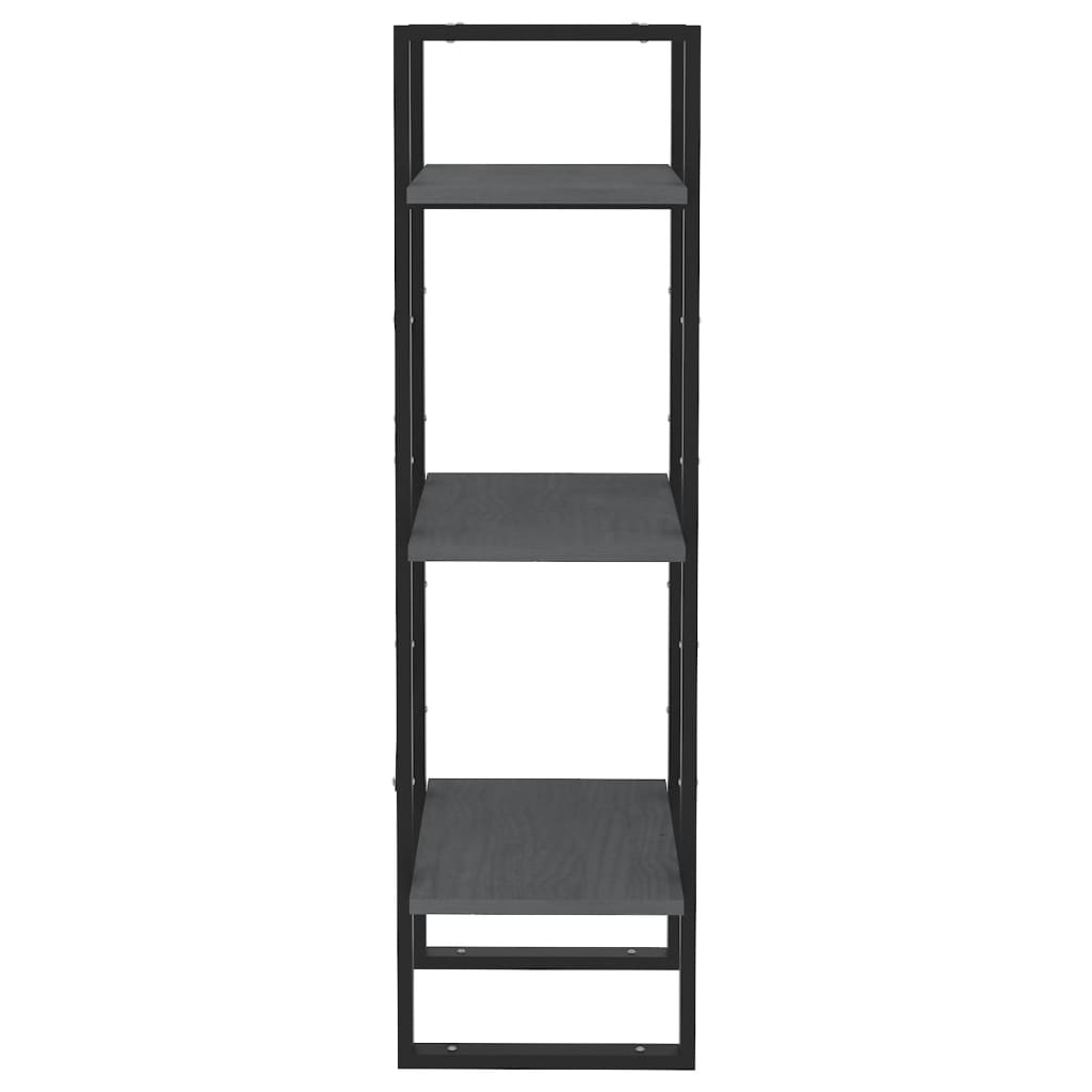 3-Tier Book Cabinet Grey 40x30x105 cm Solid Pinewood