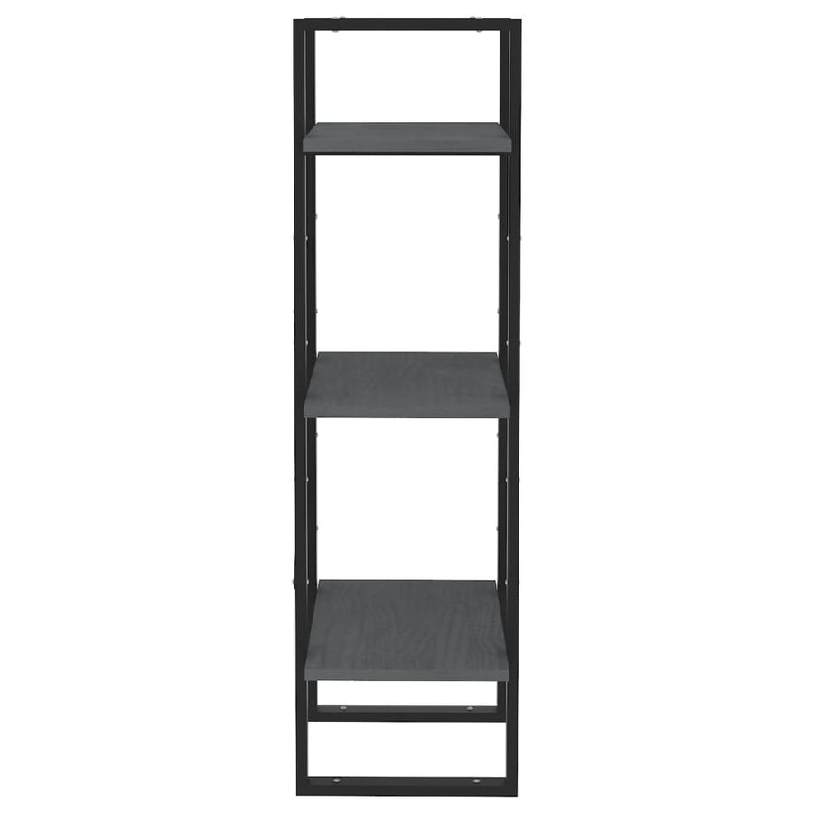 3-Tier Book Cabinet Grey 40x30x105 cm Solid Pinewood