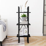 3-Tier Book Cabinet Black 40x30x105 cm Solid Pinewood - 45-Degree Angle