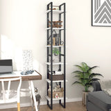 6-Tier Book Cabinet White 40x30x210 cm Engineered Wood - Side View