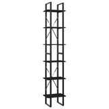 6-Tier Book Cabinet Black 40x30x210 cm Engineered Wood