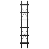 6-Tier Book Cabinet Black 40x30x210 cm Engineered Wood