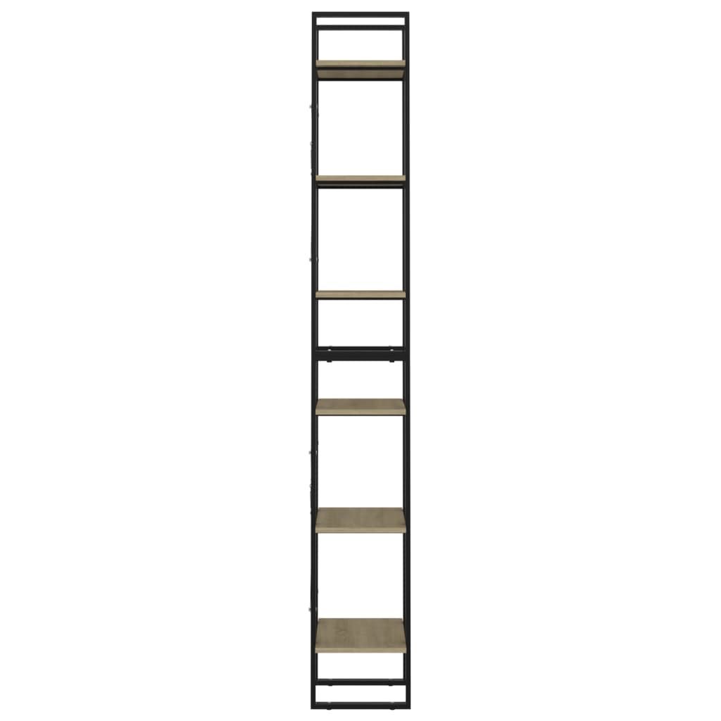 6-Tier Book Cabinet Sonoma Oak 40x30x210 cm Engineered Wood
