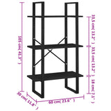 Storage Shelf Black 60x30x105 cm Engineered Wood - Close-Up Angle