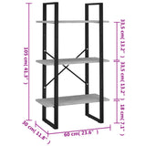 Storage Shelf Concrete Grey 60x30x105 cm Engineered Wood