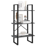 Storage Shelf Grey 60x30x105 cm Solid Pine Wood - Rear View