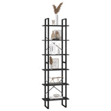 Storage Shelf Black 60x30x210 cm Engineered Wood - Close-Up Angle