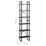 Storage Shelf Black 60x30x210 cm Engineered Wood - Low Angle