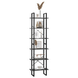 Storage Shelf Grey 60x30x210 cm Engineered Wood - Close-Up Angle