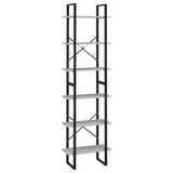 Storage Shelf Concrete Grey 60x30x210cm Engineered Wood