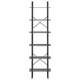 Storage Shelf Grey 60x30x210 cm Solid Wood Pine - Side View