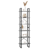 Storage Shelf Grey 60x30x210 cm Solid Wood Pine - 45-Degree Angle