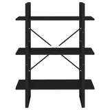 Book Cabinet Black 80x30x105 cm Engineered Wood - Side View