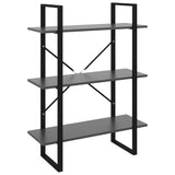 Book Cabinet Grey 80x30x105 cm Engineered Wood - Front View