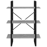 Book Cabinet Concrete Grey 80x30x105 cm Engineered Wood