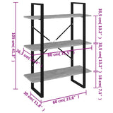 Book Cabinet Concrete Grey 80x30x105 cm Engineered Wood - 45-Degree Angle