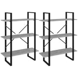 High Cabinet Concrete Grey 80x30x210 cm Engineered Wood - Close-Up Angle