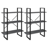 High Cabinet Grey 80x30x210 cm Solid Pine Wood - Close-Up Angle