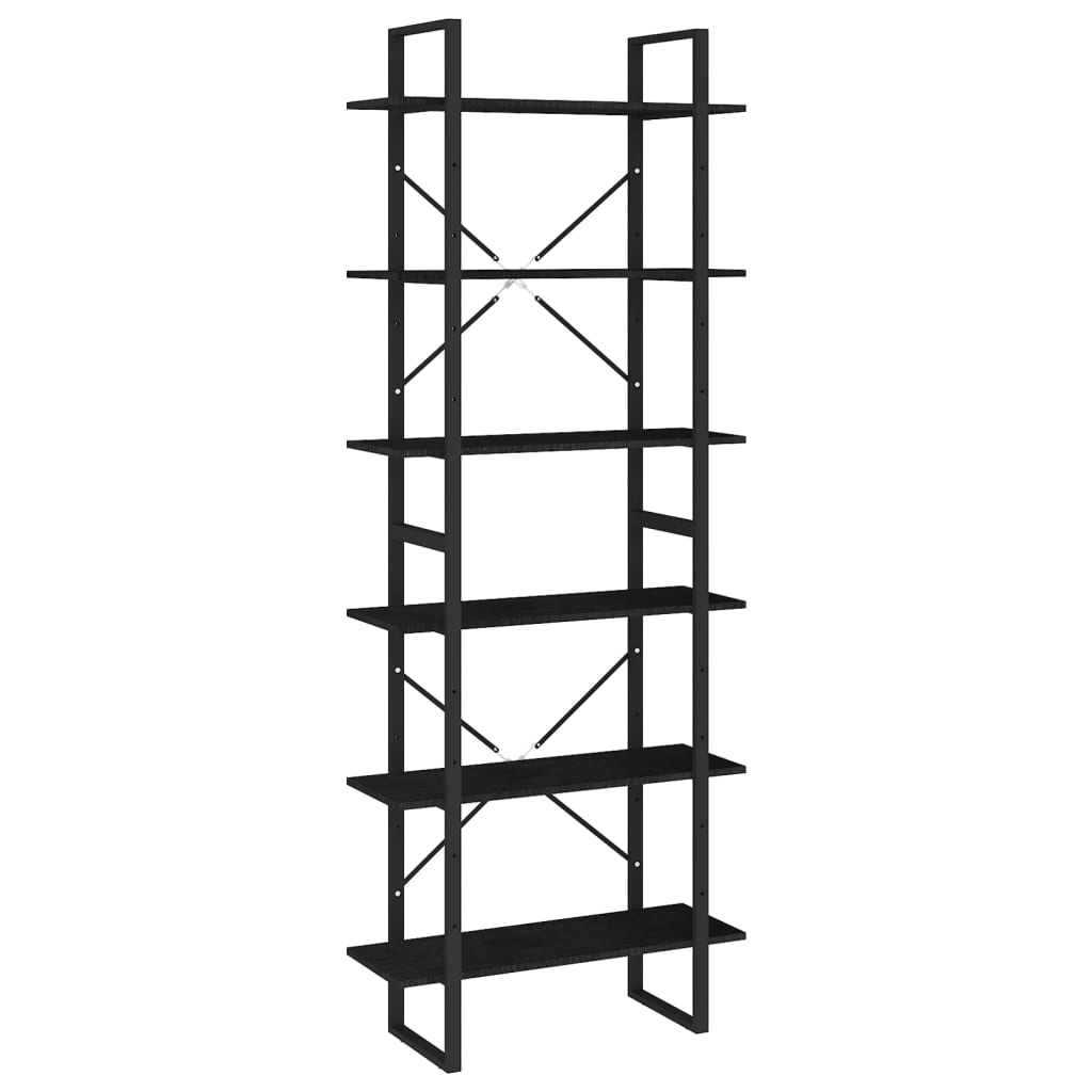 High Cabinet Black 80x30x210 cm Solid Pine Wood