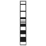 High Cabinet Black 80x30x210 cm Solid Pine Wood - Rear View
