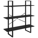 Book Cabinet Black 100x30x105 cm Engineered Wood - Front View