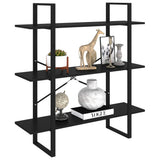 Book Cabinet Black 100x30x105 cm Engineered Wood - Side View