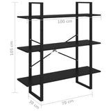 Book Cabinet Black 100x30x105 cm Engineered Wood