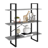 Book Cabinet Concrete Grey 100x30x105 cm Engineered Wood - Side View