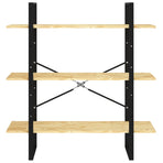3-Tier Book Cabinet 100x30x105 cm Solid Pine Wood